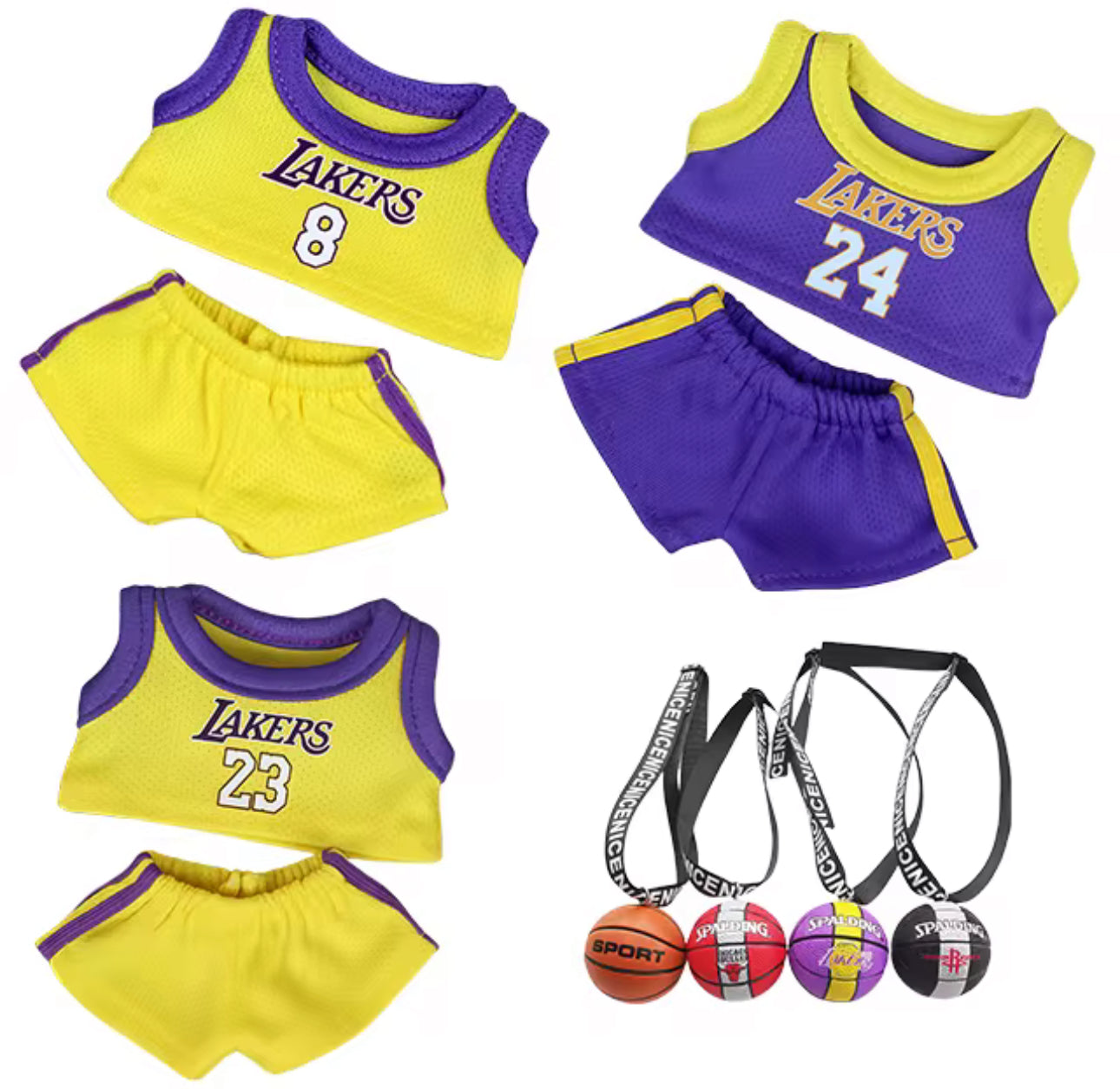 Conjunto de camisetas de baloncesto de la NBA Labubu - Edición Lakers n.° 24